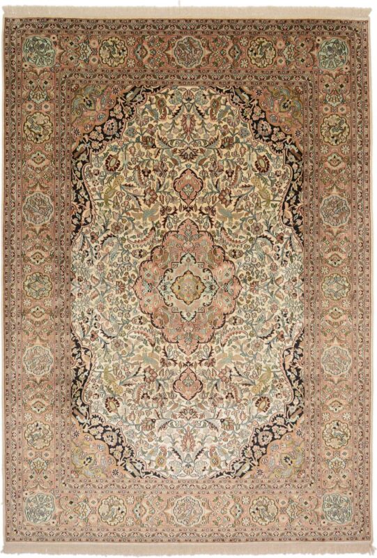 Kashmir Orientteppich 184 × 269 cm, Seide, handgeknüpft