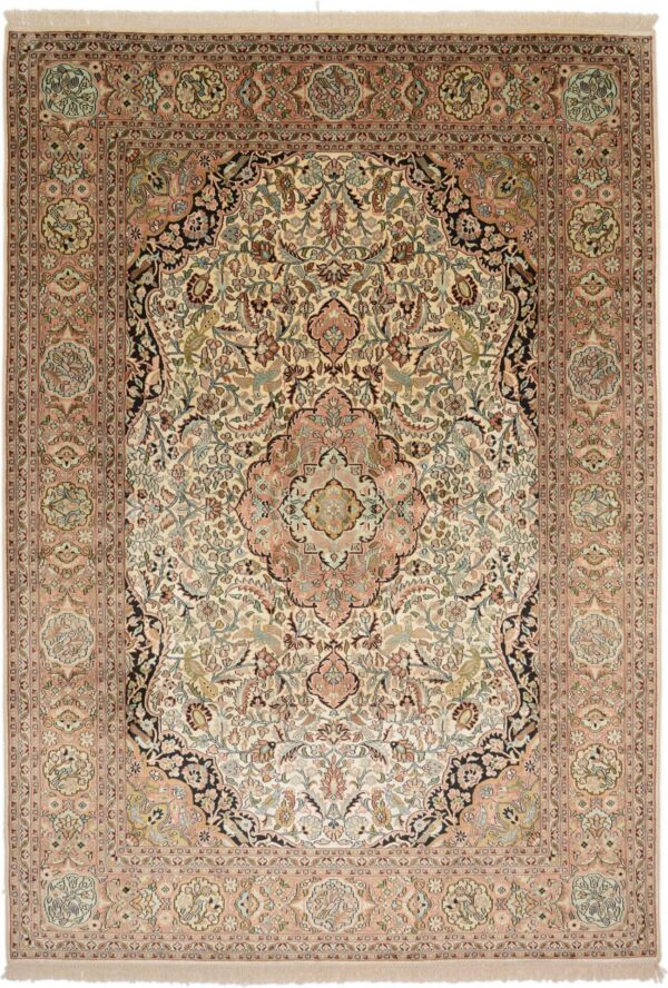 Kashmir Orientteppich 184 × 269 cm, Seide, handgeknüpft
