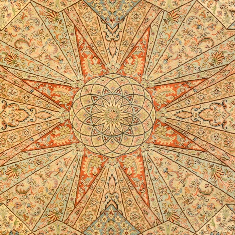 Kashmir Orientteppich 184 × 277 cm, Seide, handgeknüpft