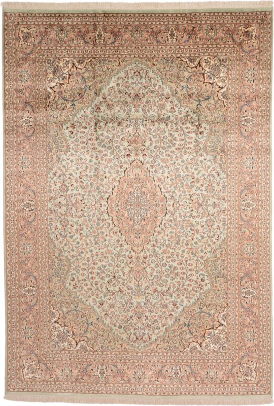 Kashmir Orientteppich 185 × 266 cm, Seide, handgeknüpft