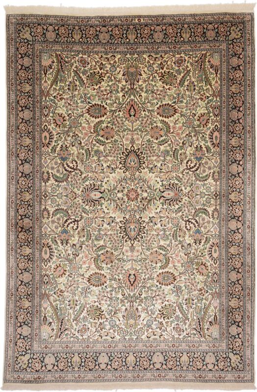Kashmir Orientteppich 185 × 271 cm, Seide, handgeknüpft