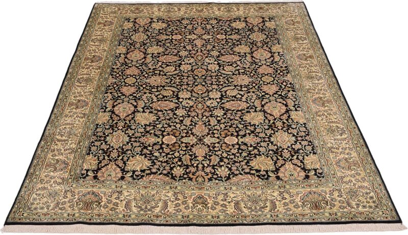 Kashmir Orientteppich 185 × 273 cm, Seide, handgeknüpft