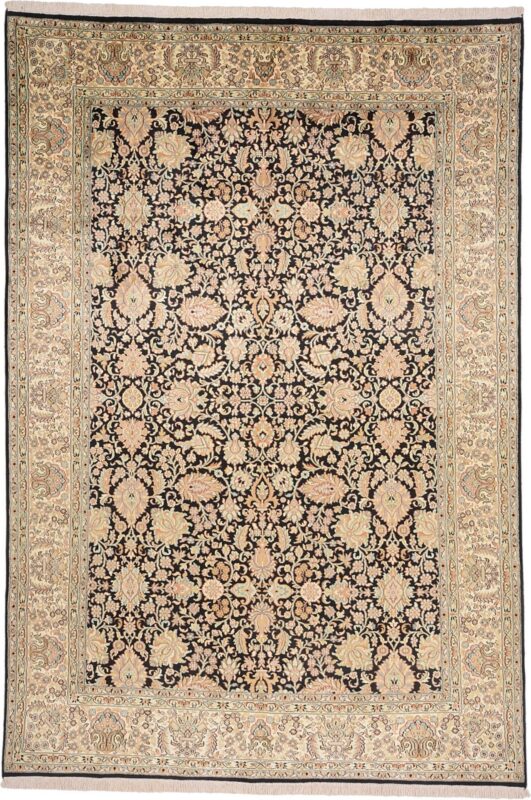 Kashmir Orientteppich 185 × 273 cm, Seide, handgeknüpft