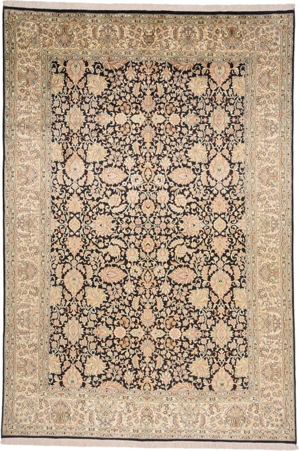Kashmir Orientteppich 185 × 273 cm, Seide, handgeknüpft