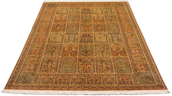 Kashmir Orientteppich 185 × 276 cm, Seide, handgeknüpft