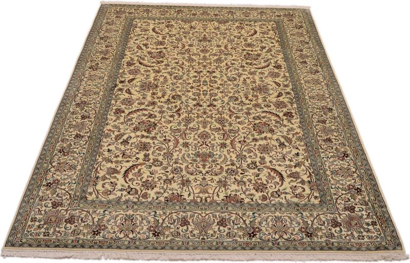 Kashmir Orientteppich 185 × 277 cm, Seide, handgeknüpft