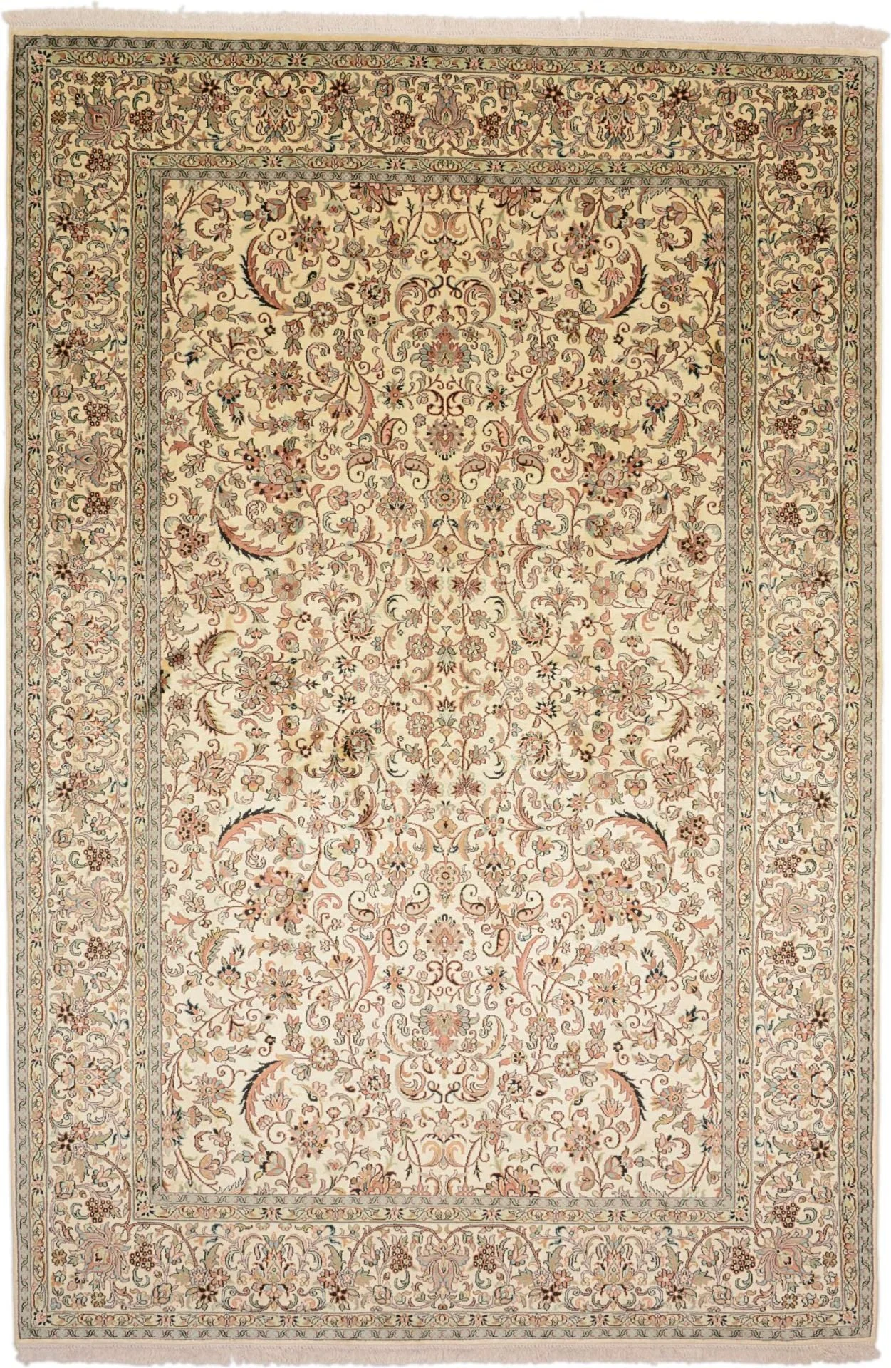 Kashmir Orientteppich 185 × 277 cm, Seide, handgeknüpft