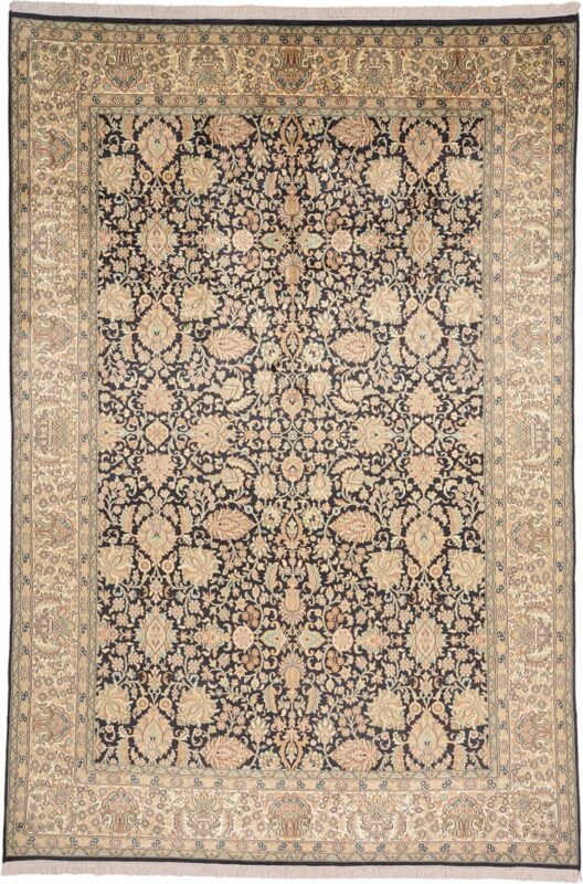 Kashmir Orientteppich 185 × 278 cm, Seide, handgeknüpft