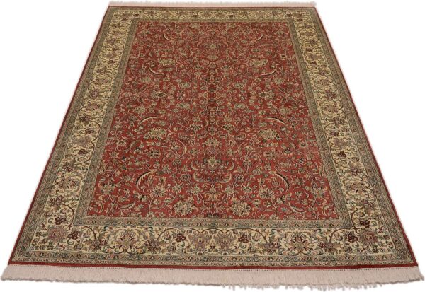 Kashmir Orientteppich 185 × 279 cm, Seide, handgeknüpft