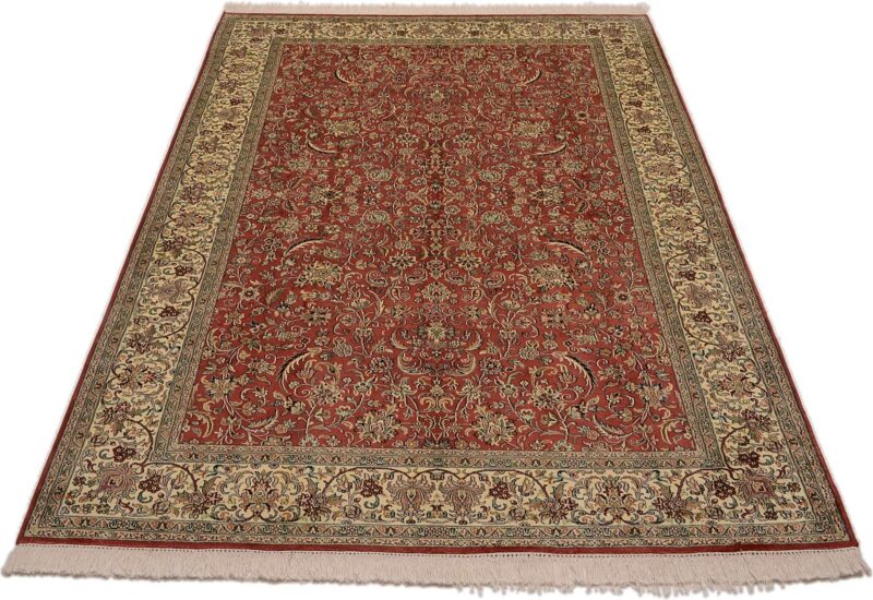 Kashmir Orientteppich 185 × 279 cm, Seide, handgeknüpft