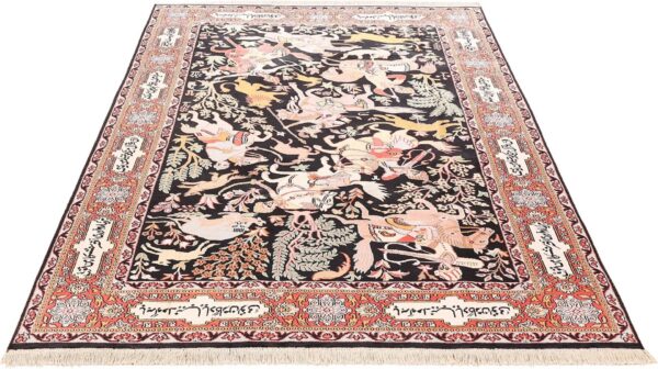 Kashmir Orientteppich 186 × 267 cm, Seide, handgeknüpft