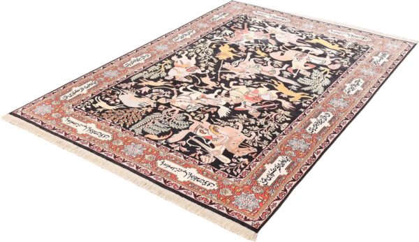 Kashmir Orientteppich 186 × 267 cm, Seide, handgeknüpft