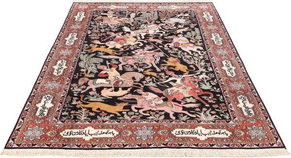 Kashmir Orientteppich 186 × 267 cm, Seide, handgeknüpft