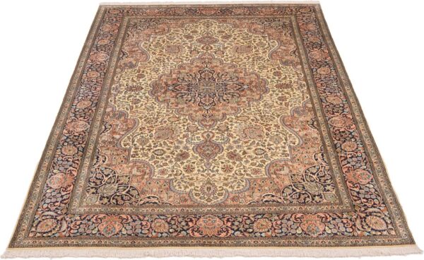 Kashmir Orientteppich 186 × 277 cm, Seide, handgeknüpft fein