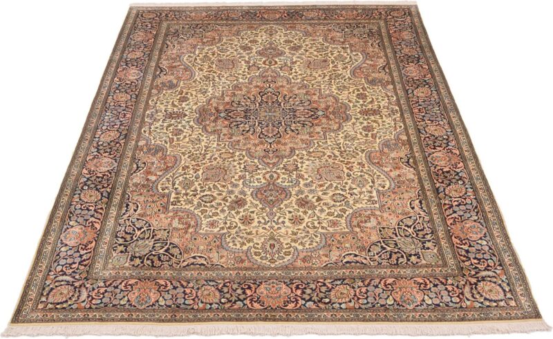 Kashmir Orientteppich 186 × 277 cm, Seide, handgeknüpft fein