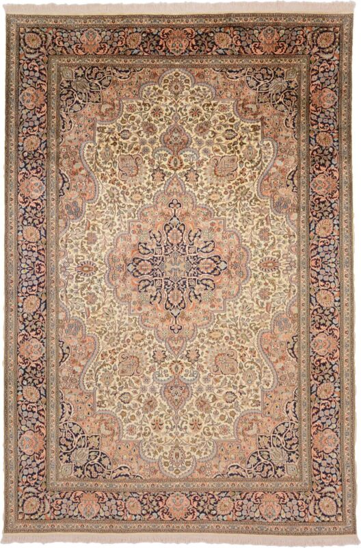 Kashmir Orientteppich 186 × 277 cm, Seide, handgeknüpft fein