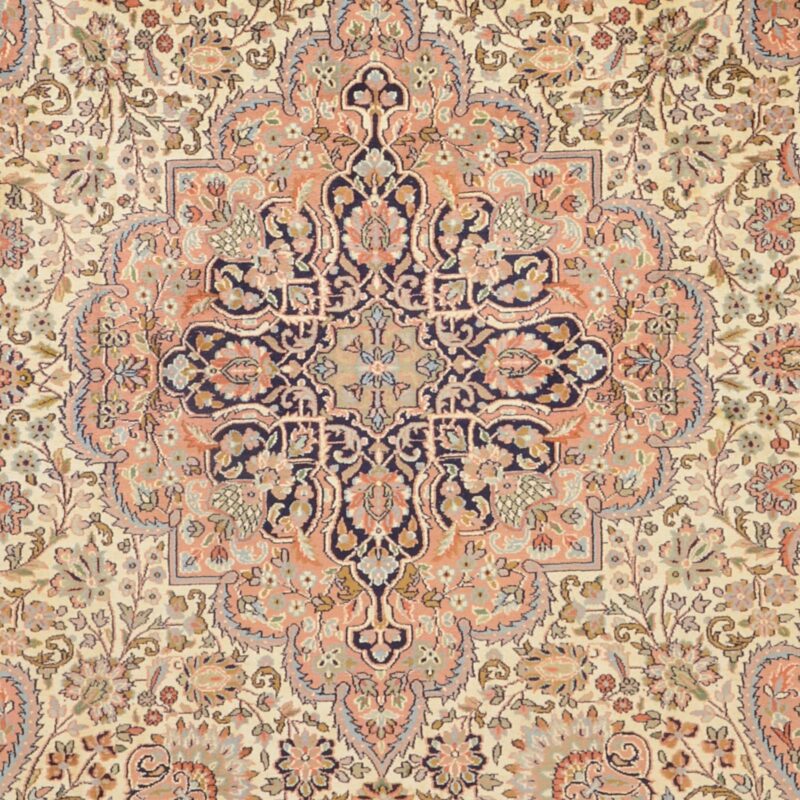 Kashmir Orientteppich 186 × 277 cm, Seide, handgeknüpft fein
