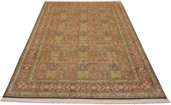 Kashmir Orientteppich 186 × 283 cm, Seide, handgeknüpft