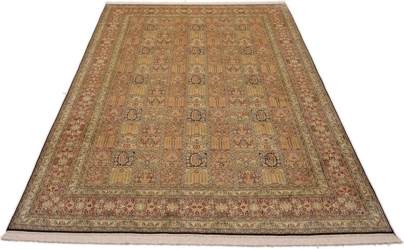 Kashmir Orientteppich 186 × 283 cm, Seide, handgeknüpft