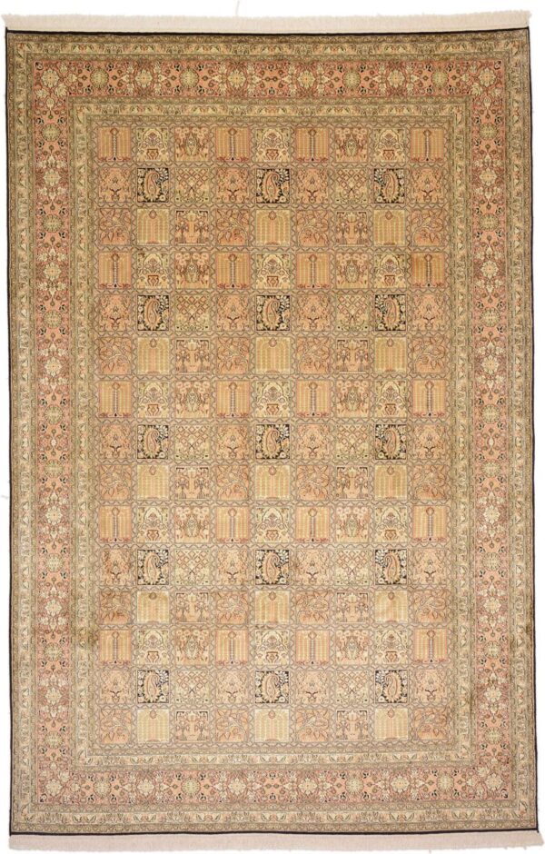 Kashmir Orientteppich 186 × 283 cm, Seide, handgeknüpft
