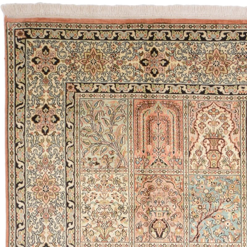 Kashmir Orientteppich 187 × 253 cm, Seide, handgeknüpft