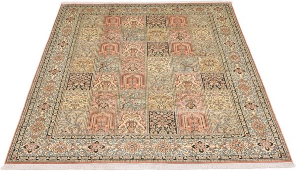 Kashmir Orientteppich 187 × 253 cm, Seide, handgeknüpft