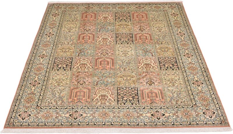 Kashmir Orientteppich 187 × 253 cm, Seide, handgeknüpft