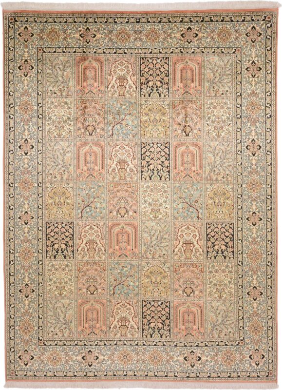 Kashmir Orientteppich 187 × 253 cm, Seide, handgeknüpft