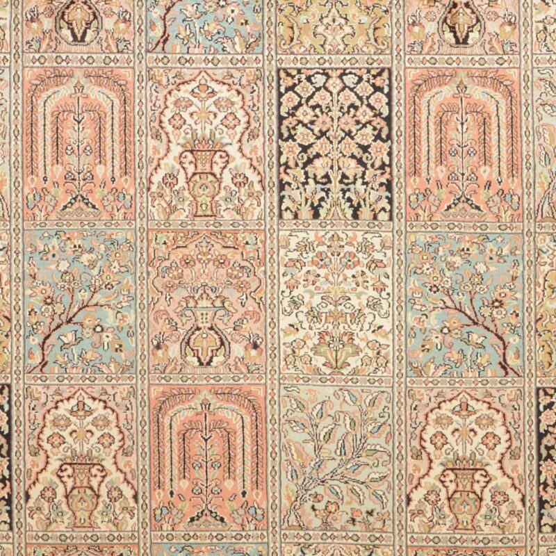 Kashmir Orientteppich 187 × 253 cm, Seide, handgeknüpft