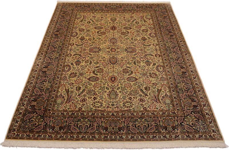 Kashmir Orientteppich 187 × 270 cm, Seide, handgeknüpft