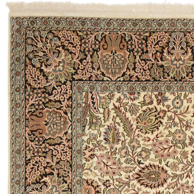 Kashmir Orientteppich 188 × 272 cm, Seide, handgeknüpft