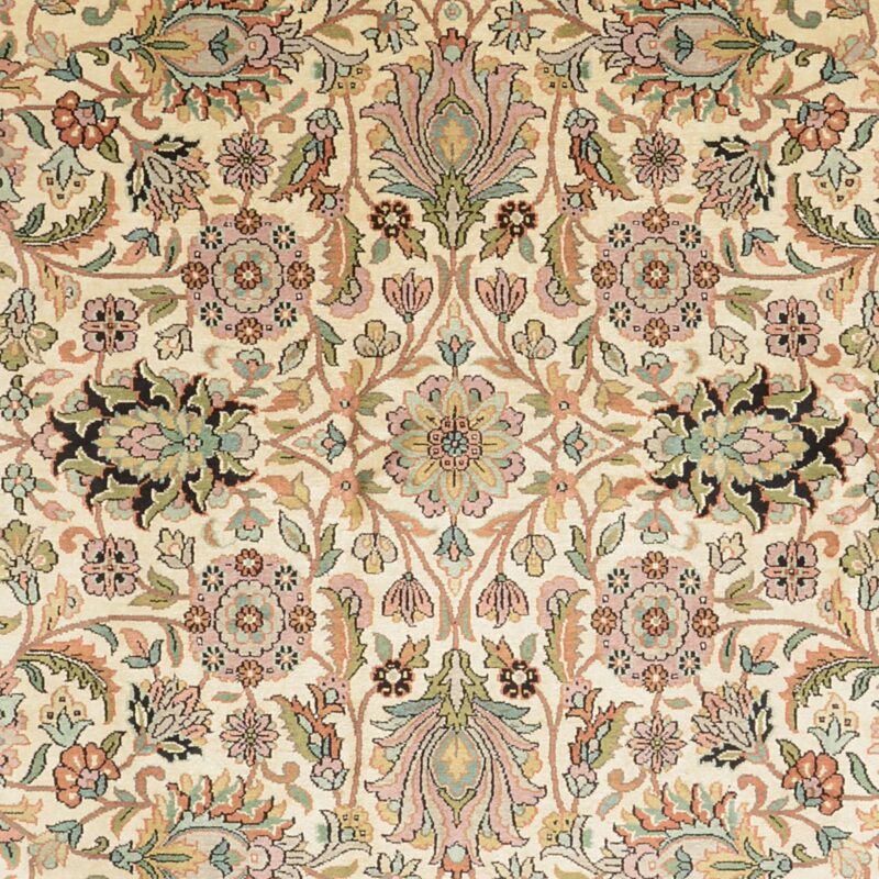 Kashmir Orientteppich 188 × 275 cm, Seide, handgeknüpft Pastell