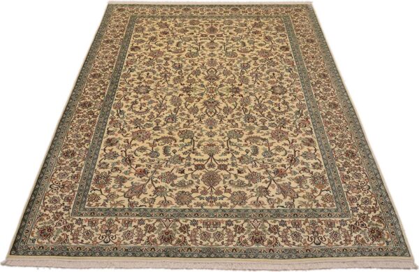 Kashmir Orientteppich 188 × 276 cm, Seide, handgeknüpft