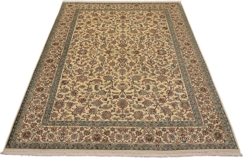 Kashmir Orientteppich 188 × 276 cm, Seide, handgeknüpft