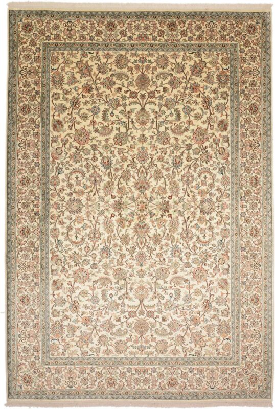 Kashmir Orientteppich 188 × 276 cm, Seide, handgeknüpft