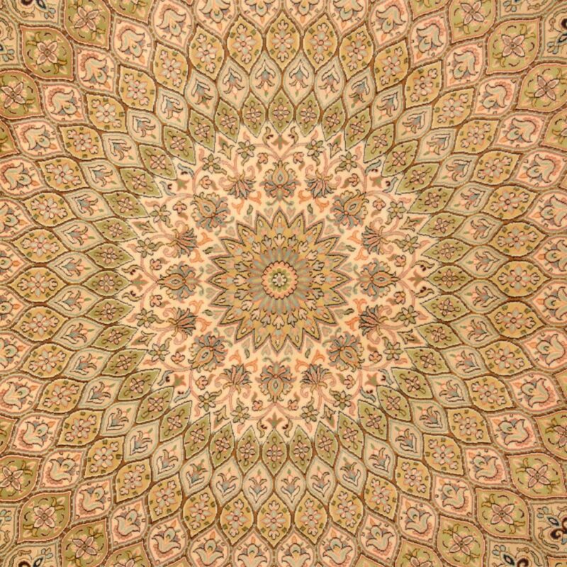 Kashmir Orientteppich 188 × 277 cm, Seide, handgeknüpft