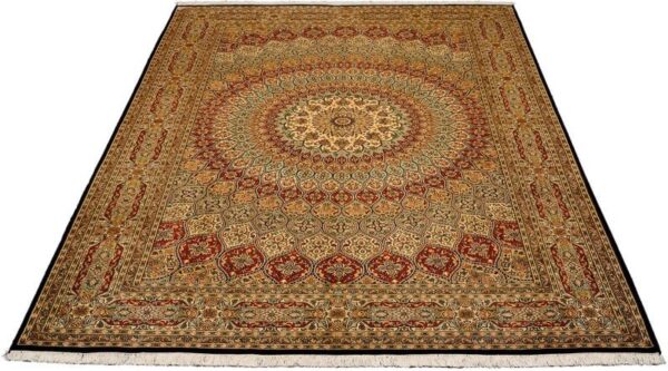 Kashmir Orientteppich 190 × 275 cm, Seide, handgeknüpft