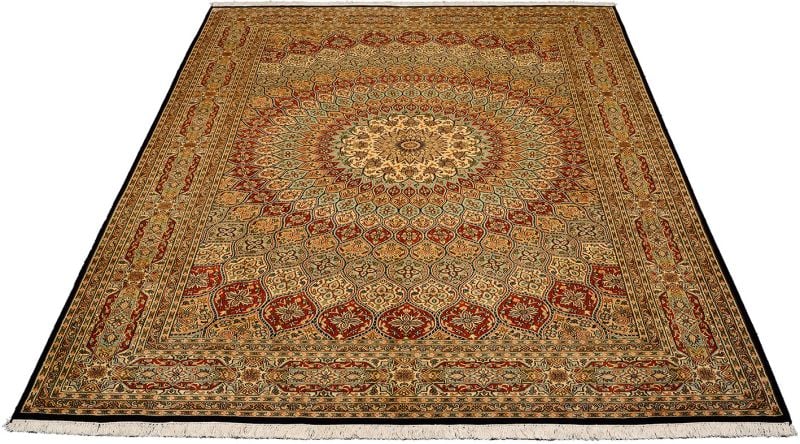 Kashmir Orientteppich 190 × 275 cm, Seide, handgeknüpft