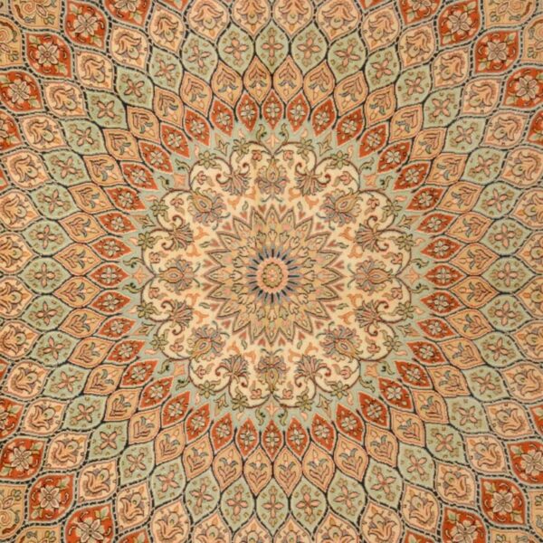 Kashmir Orientteppich 190 × 275 cm, Seide, handgeknüpft