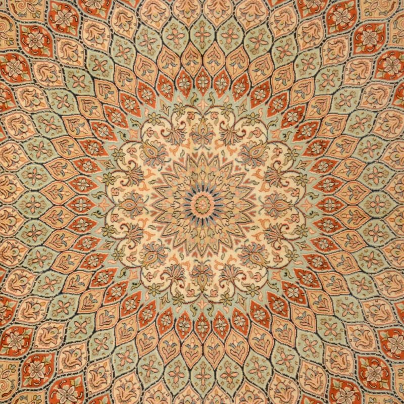 Kashmir Orientteppich 190 × 275 cm, Seide, handgeknüpft