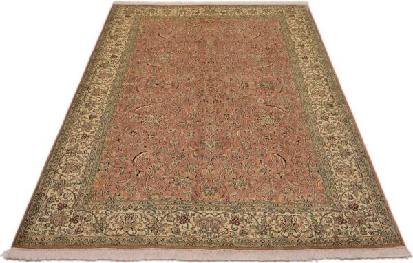 Kashmir Orientteppich 190 × 281 cm, Seide, handgeknüpft