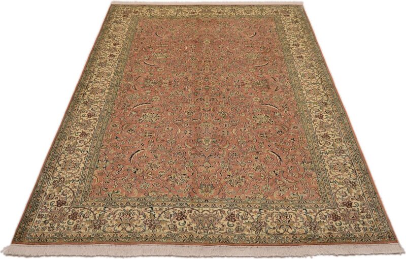 Kashmir Orientteppich 190 × 281 cm, Seide, handgeknüpft