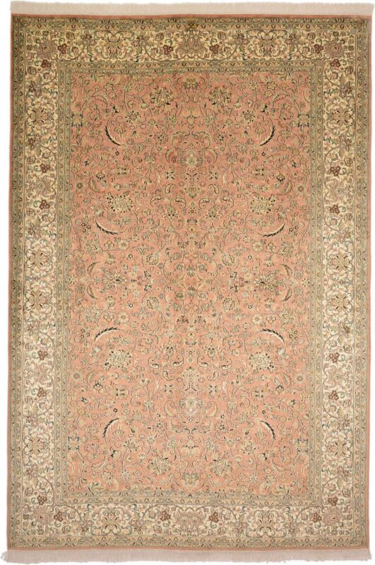 Kashmir Orientteppich 190 × 281 cm, Seide, handgeknüpft