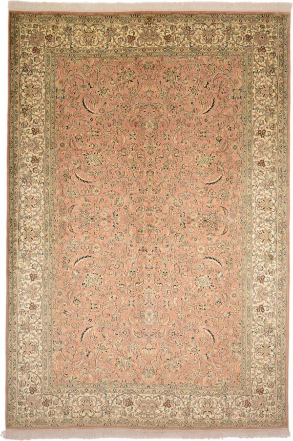 Kashmir Orientteppich 190 × 281 cm, Seide, handgeknüpft