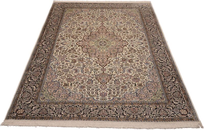 Kashmir Orientteppich 192 × 284 cm, Seide, handgeknüpft