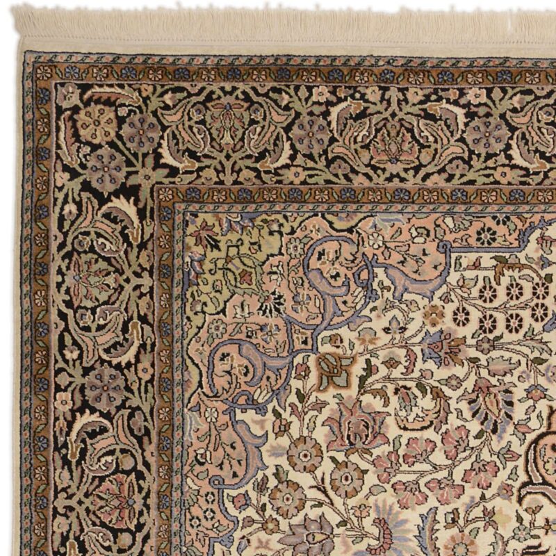 Kashmir Orientteppich 192 × 284 cm, Seide, handgeknüpft