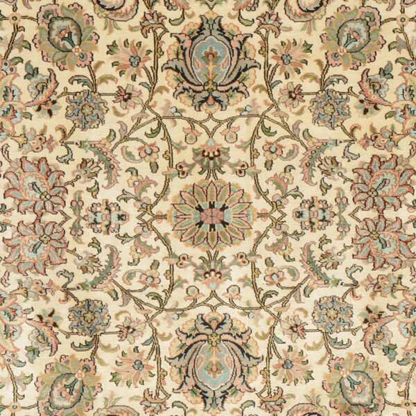 Kashmir Orientteppich 193 × 281 cm, Seide, handgeknüpft Indien