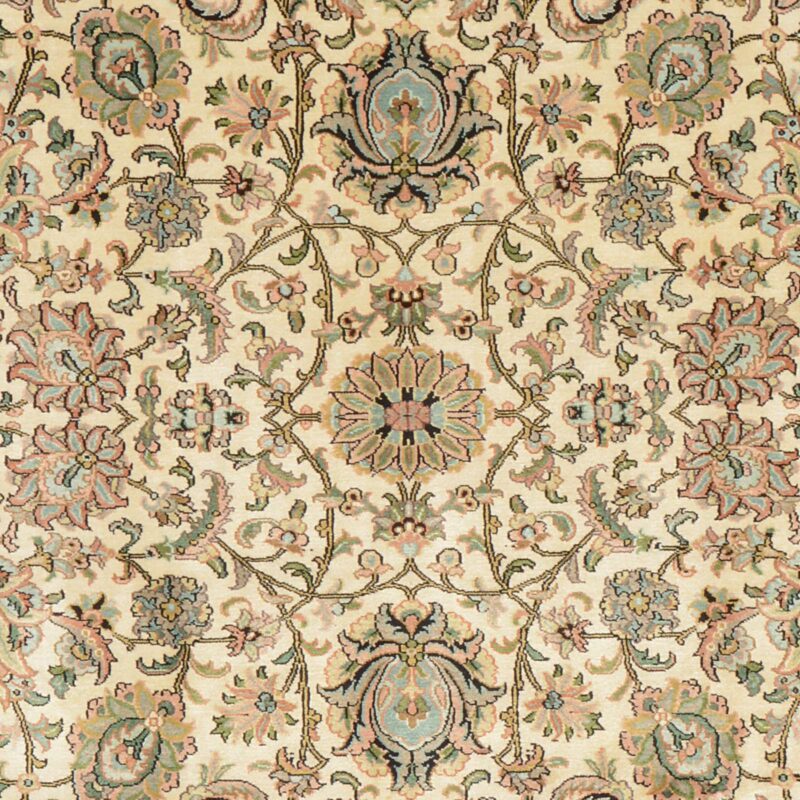 Kashmir Orientteppich 193 × 281 cm, Seide, handgeknüpft Indien