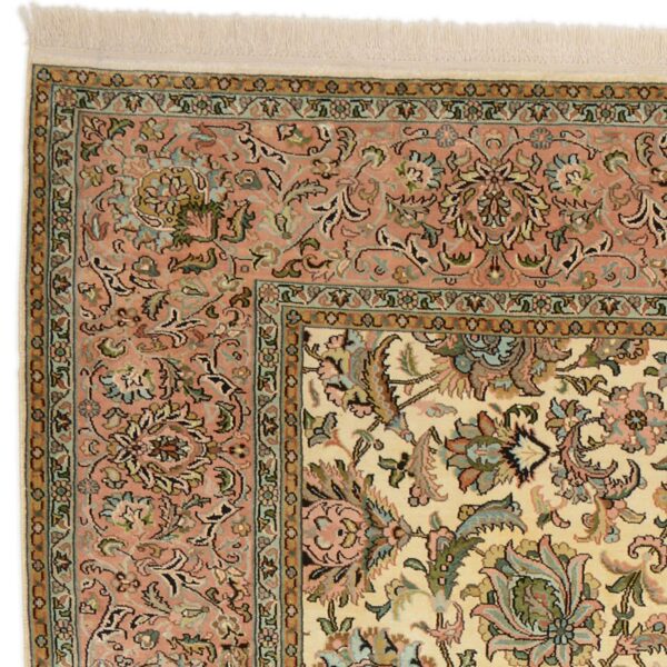 Kashmir Orientteppich 193 × 281 cm, Seide, handgeknüpft Indien
