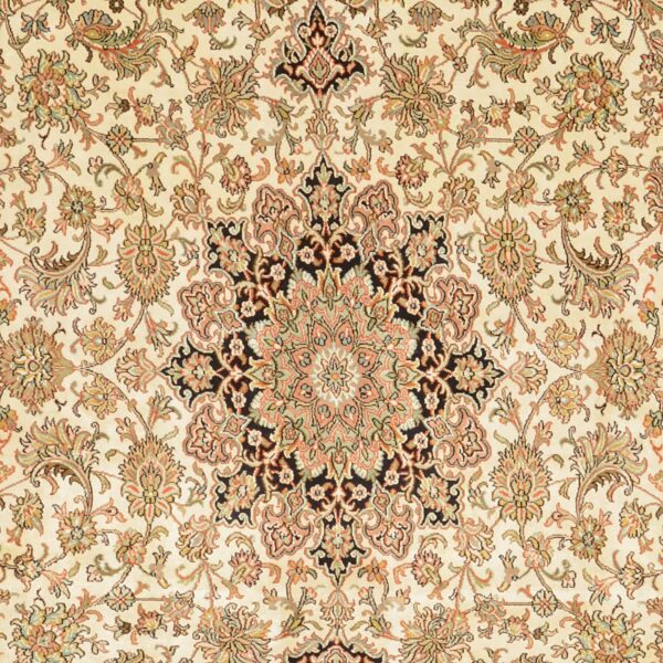 Kashmir Orientteppich 198 × 260 cm, Seide, handgeknüpft Luxus
